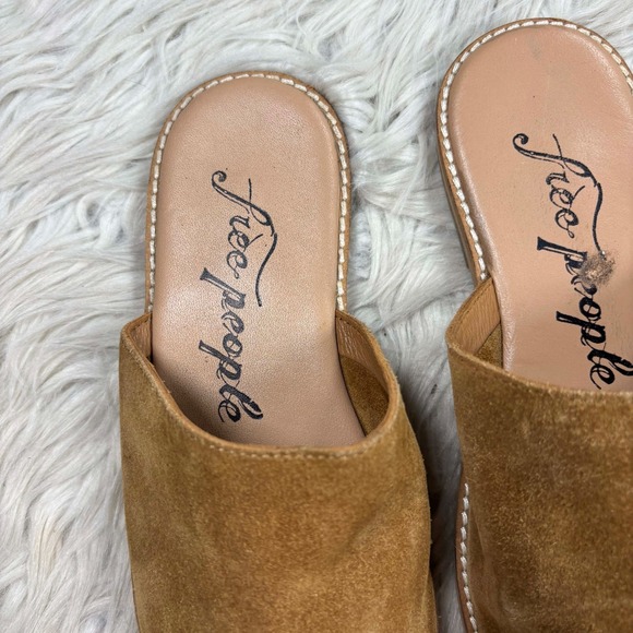 Free People Women's 36 US 6 Brown Tan Suede Coronada Mule Slip On Boho - Picture 3 of 6